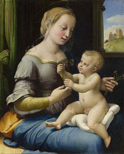 The Madonna of the Pinks ('La Madonna dei Garofani'), by Raphael